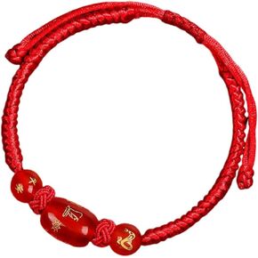 2025 New Year of Snake Red String Bracelet Adjustable 12 Zodiac Horse Charm Bracelet Chinese Animal Good Luck Feng Shui Red Rope Bracelet Jewelry Gifts for Women Men in Kuwait