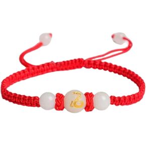 2025 New Year of Snake Red String Bracelet Adjustable 12 Zodiac Horse Charm Bracelet Chinese Animal Good Luck Feng Shui Red Rope Bracelet Jewelry Gifts for Women Men