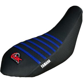 Seat Cover Compatible Fit for Yamaha Raptor Seat Cover 700 700R Seat Cover 2006-2021 (Black/Blue Ribs)