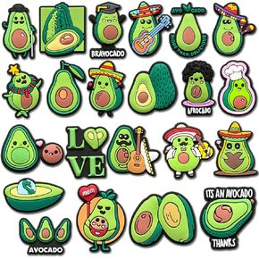 Fruits Juice Food Shoe Charms Fit for Clog Sandals Decoration, Cute Avocado Shoe Charms for Party Favor