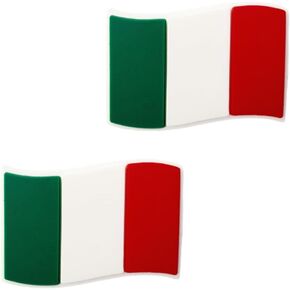 Italian Flag Shoe Charms - Decoration Charms Gift for Boys Kids Teens and Adults - Set of 2