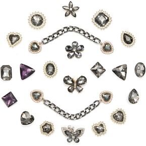 Shoe Charms for Women Girls，Luxury Rhinestone Designer Jewelry Shoe Decoration Bling Shoe Chains Shiny Charms Decoration Accessories for Clog Sandals