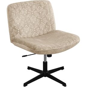 Criss Cross Chair Cover Armless Chair Slipcover Office Desk Chair Covers Velvet Embossing Mid Back Wide Seat Accent Chair Covers for Computer Chairs and Vanity Chairs(Velvet-Dark Grey)
