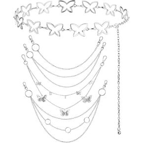 Waist Chain Belt Jeans Pants Chain, Punk Pocket Chain HipHop Wallet Chain for Women Body Belly Chain Goth Accessories Y2K