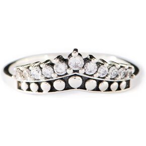STORYJEWELLERY Best Friend Rings for Women, Friendship Crown Rings for Her, Silver Princess Crown Tiara Rings for Girls, BFF Ring for Besties, Sisters Ring, Gift Jewelry Ring for Best Friends