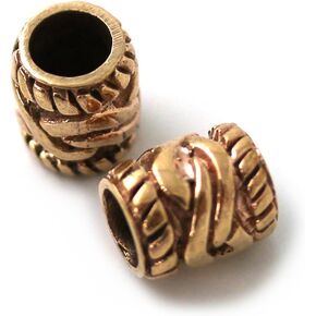 Bronze Norse Nordic Viking Celtic Beard Beads Ring, Dwarven Dreadlock Pirate Medieval Hair Beads, Pagan Jewelry