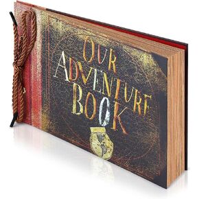 Adventure Book 148-Page DIY Handmade Scrapbook with Retro-Style Embossed Letter Cover - Perfect Travel Diary & Memory Album for Couples,Inspired by The 'Up' Saga,Valentine's Day Gift(Ball)