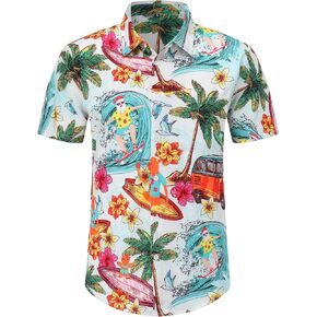 Christmas Hawaiian Shirts for Men,Funny Christmas Shirts,Christmas Shirts for Men,Ugly Shirts,Hawaiian Santa Blue,01-S