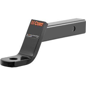 CURT 45060 Class 3 Trailer Hitch Ball Mount, Fits 2-Inch Receiver, 7,500 lbs, 1-Inch Hole, 4-Inch Drop, 2-Inch Rise, Gloss Black Powder Coat