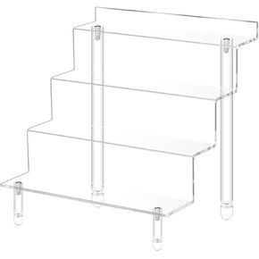 4 Tier Acrylic Display Risers, Perfume Organizer Stand, Suitable for Displaying Small Products in Stores or Displaying Small Household Items.