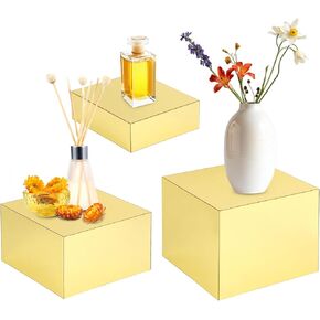 QWORK Acrylic Risers for Display, Set of 3 Opaque Acrylic Stands, Durable & Stable, Ideal for Event Catering, Food, Jewelry, Crafts & More