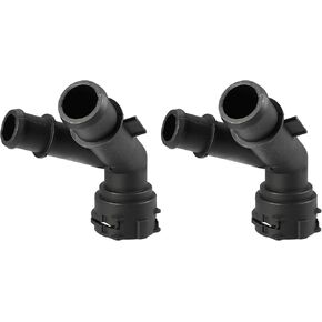 ACROPIX Engine Coolant Hose Connector Fit for Volkswagen Alltrack 1.8L A/T S Wagon - Pack of 2 Black