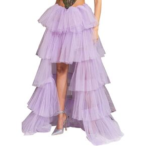 Women Tiered Tutu Maxi Skirt a Line Elastic Waist Mesh Maxi Skirt Prom Party Puff Long Skirt in Kuwait