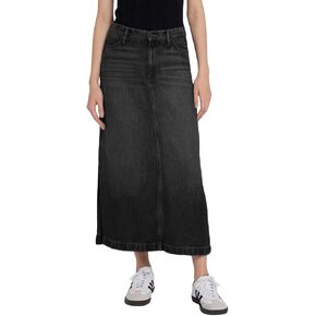 BestGirl Long Denim Skirts for Women High Waist A line Jean Maxi Skirt with Pockets