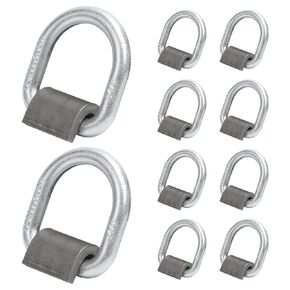 Leero 10 Pack Heavy Duty Forged 1/2" Weld-On D Ring, Trailer Tie Down Anchor for Flatbed Trucks Cargo, RV, ATV Utvs Farm, with Welding Clips, WLL: 4,000 LBS, MBS: 12,000 LBS