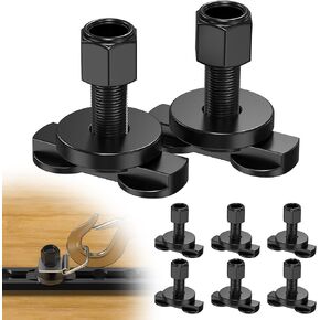 L Track Double Lug Threaded Stud Nut Tie Down |L-Track Accessories for Pickup/RV/ATV Use with L Track Rail |L-Track Fitting for Truck Bed and Trailer Cargo |6000 LBS Break Strength - 8 Pack