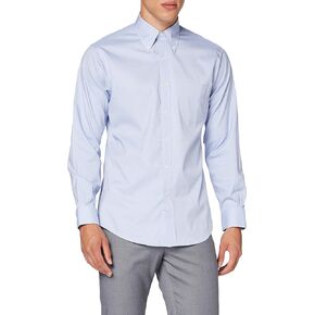 Brooks Brothers Men's Non-Iron Long Sleeve Button Down Stretch Pinpoint Dress Shirt, Solid