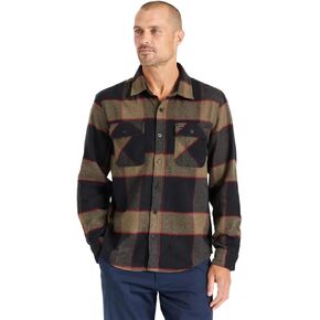Brixton mens Bowery L/S Flannel Button Down Shirt, Heather Grey/Charcoal, Large US