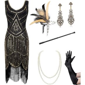 Coucoland 1920s Dress for Women Gatsby - Roaring 20s Costumes Harlem Nights Flapper Great Gatsby Dresses