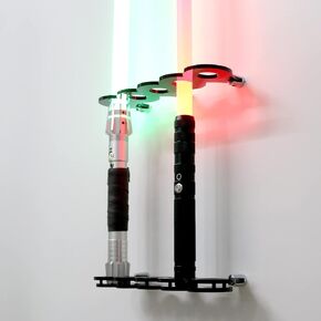 WANLIAN lightsaber stand lightsaber wall mount lightsaber display stand wall mount acrylic lightsaber display bracket compatible with most lightsabers – including screw hardware (Black 5 holes)