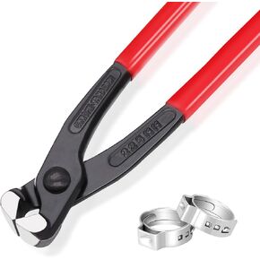 9inch Single Ear Clamp Pincer Carbon Steel Ear Clamp Pliers Tool Install Remove Clamp Crimp Pliers Nail Puller Tool for repairing pipes, fuel lines