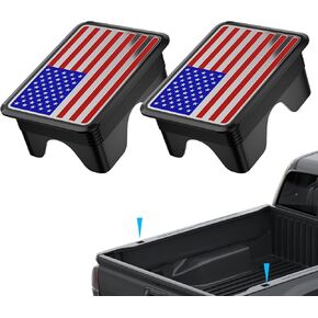 Ram 1500 American Flag Stake Pocket Covers, Rear Truck Bed Rail Stake Pocket Cover Compatible with 2019 2020 2021 2022 2023 2024 2025 Dodge Ram 1500 2500 Accessories(Set of 2,Black)