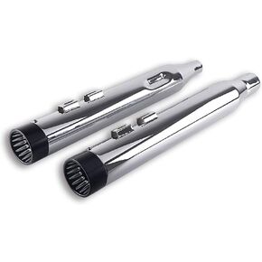 SHARKROAD Super Loud Version Chrome 4" Slip On Mufflers Exhaust Pipe for Harley 2017-UP Touring Road King, Steet Glide Baggers