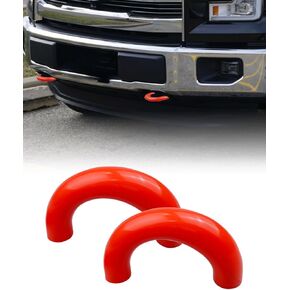 2 Pcs Tow Hooks Covers Fit for Ford F150 2004-2024 & Fit for Bronco Base/Big Bend/Outer Banks 2021-2024 & Fit for Toyota Tundra 2017-2021, Red