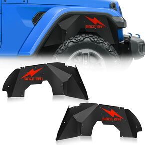 Front Inner Fender Liners Compatible with 2018 2019 2020 2021 2022 2023 2024 Jeep Gladiator JT & Wrangler JL JLU, Lightning Style Mud Guards Wheel Well Liners Fender Flares Cover (2 PCS)