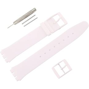 16MM Ultra-Thin Ladies Rubber Watch Band Compatible Swatch Replacement Silicone Watch Strap Waterproof Watch Wristband for Women SFK360 SFK397 and so on