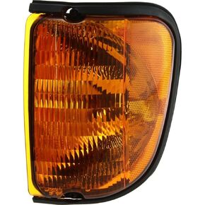 DAT AUTO PARTS Front Left Driver Side Corner Parking Signal Lamp Orange Marker Light Assembly Housing Plastic Lens Replacement For 2003-2007 Ford Econoline Van FO2520173 3C2Z13201AA