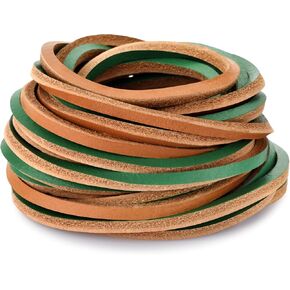 TeeLiy 3MM Flat Genuine Leather Cord, Strip Cord Braiding String Tan for Jewelry Making, Leather Shoe Lace, Arts & Crafts and Handicraft Purse (Black_3MM_5Yards)