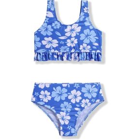 Arshiner Girls Bikini Beach Swimwear 2 Piece Swimsuits Floral Printing Bathing Suits for 4-15 Years