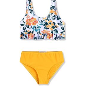 Arshiner Girls Bikini Beach Swimwear 2 Piece Swimsuits Floral Printing Bathing Suits for 4-15 Years in Kuwait