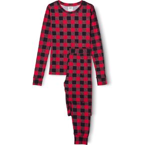 Happy Nation Girls Classic Pj Sleep Set, Red Lolli Buffalo Check