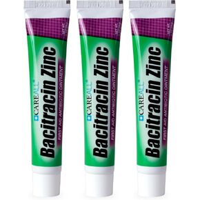 CareAll Bacitracin Antibiotic Zinc Ointment 1oz (3 Pack). First Aid Ointment to Prevent and Heal Infections for Minor cuts, Scrapes and Burns.