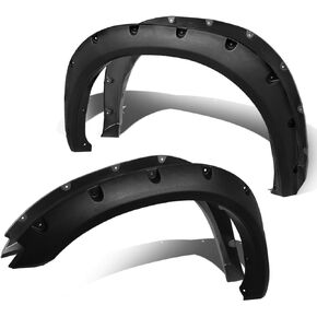 DNA MOTORING Pocket-Riveted Design Wheel Fender Flares Compatible with 09-10 Dodge Ram 1500 11-18 Ram 1500 Fleetside Bed, Black, WF-81009-MBK