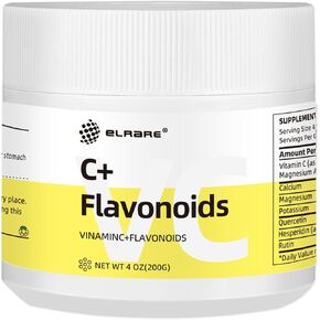 Vitamin C & Flavonoids Supplement,2800mg High Vitamin C & 4X Concentrated 100mg Citrus Bioflavonoids Powder, Synergized to Support The Immune System, Vegan, Non-GMO,50 Servings