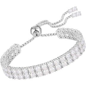 YIMERAIRE Moissanite Tennis Bracelet, 3.2Ct-17.0Ct Double Row Lab Grown Women Moissanite Bracelet S925 Sterling Silver D Color VVS1 Round Cut 6.5Inch/7Inch/7.5Inch