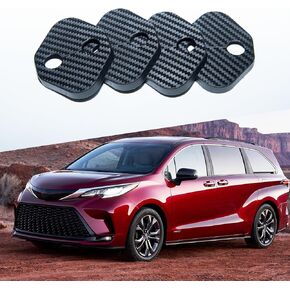 for Toyota Sienna 2021-2025 Door Lock Cover, Car Door Lock Latches Cover Protector Compatible with Toyota Sienna Avalon CHR Highlander Prius Tundra Car Parts Accessories （Carbon Fiber Pattern 4Pcs）
