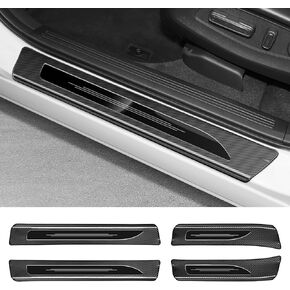 4 Pcs Door Sill Protector for Honda CRV 2023 2024 2025 Accessories Stainless Steel Front and Rear Door Car Pedal Kick Protection (Carbon Fiber Texture)
