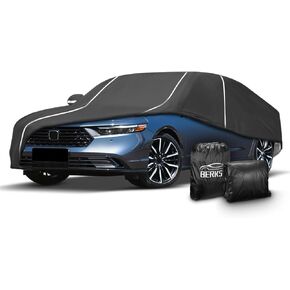 غطاء سيارة مقاوم للماء بتصميم شريط فلوري متوافق مع Jeep Gladiator 2019-2024 لجميع الأحوال الجوية 6 طبقات غطاء سيارة كامل آمن لوقوف السيارات في الليل مع حقيبة تخزين