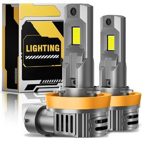H11 9005 Fog Bulbs Combo, 32000lm 600% Brighter Real 1:1 Mini Size 9005 H11 Fog and Drl Bulbs, Plug and Play, Pack of 4