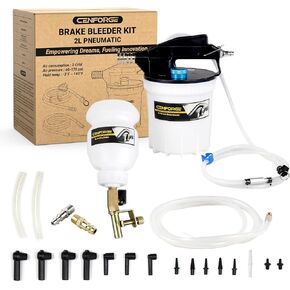 23Pcs Vacuum Brake Bleeder Kit - One Person Pneumatic Brake Bleeder Kit Includes 2L Brake Fluid Extractor & 1L Refilling Bottle & 17Pcs Adapters
