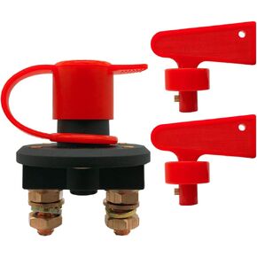 Ampper Battery Disconnect Switch, Isolator Cut Off Power Kill Master Battery Switch for Marine Car Boat RV ATV Vehicles (2 Keys)