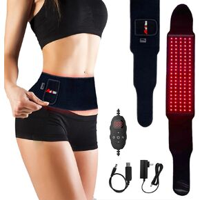 Red Light Therapy Wrap Belt for Body Shoulder Waist Muscle Knee Leg Pain Relief Relax，660nm&850nm Near Infrared Light Therapy Timer Remote Control