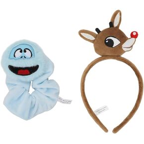 Rudolph & Abominable Snowman 2-Piece Plush Headband & Scrunchie Set