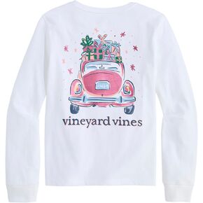 vineyard vines Girls' Metallic Car Long-Sleeve Tee