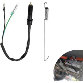 1 PC Motorcycle Rear Brake Light Switch Cable, Tail Light Switch Accessories with 7.48" Spring, Drum Brake System Switch Spring Kit, Universal for Most Motorcycles ATVs Four-Wheel ATVs (Black)