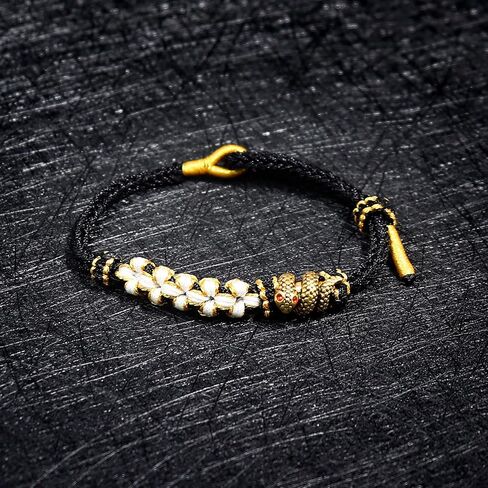 2025 New Year Zodiac Lucky Snake Peach Blossom Bracelet Braided Strand Protection Bracelets Chinese Zodiac Animal Charm Knot Bracelet for Women Jewelry in Saudi Arabia